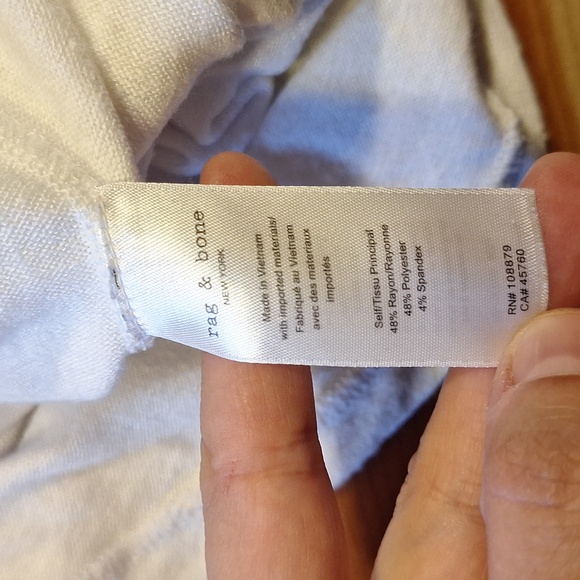 Rag & Bone Womens White Long Sleeve Shirt Large - Picture 7 of 7